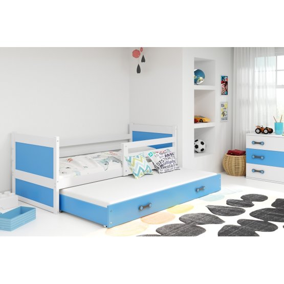 Dziecięca łóżko z łóżko Rocky - biało-niebieski