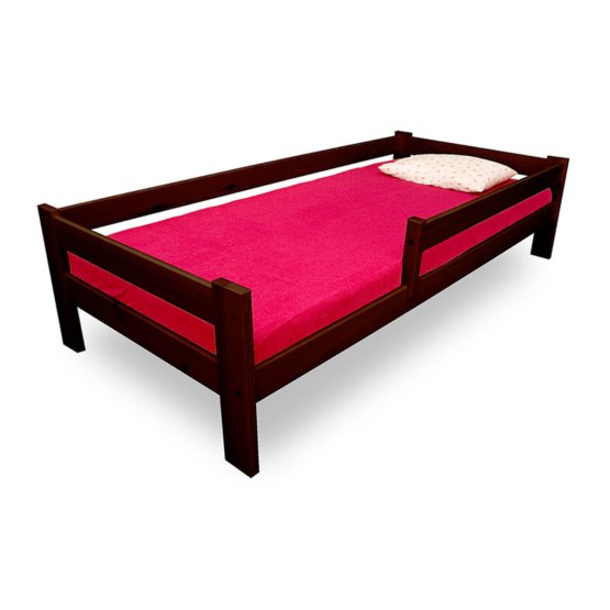 Łóżko dla dziecka z barierką Orzech