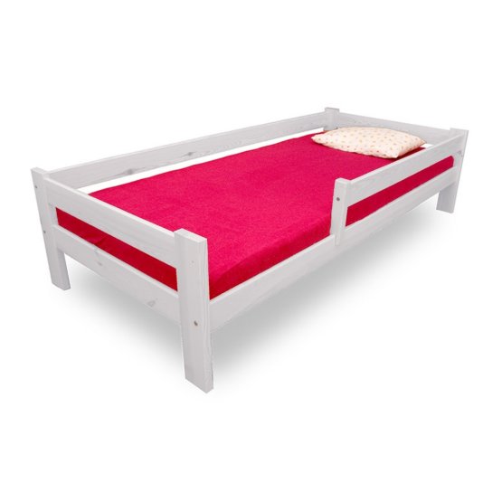 Łóżko dla dziecka z barierką Białe transparentne