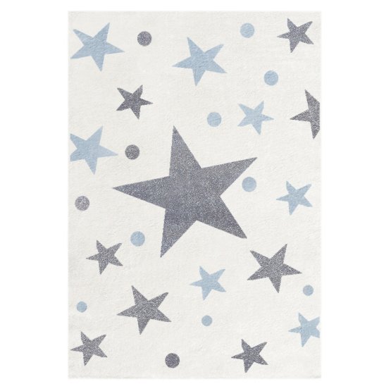 Dziecięcy dywan STARS kremowy / niebieski / szary