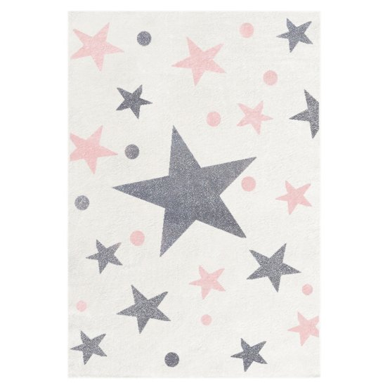 Dziecięcy dywan STARS kremowy / różowy