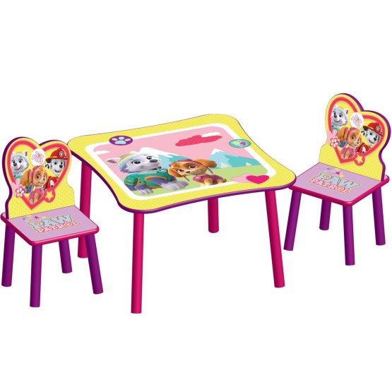 Stolik z krzesłami dla dzieci Paw Patrol Pink