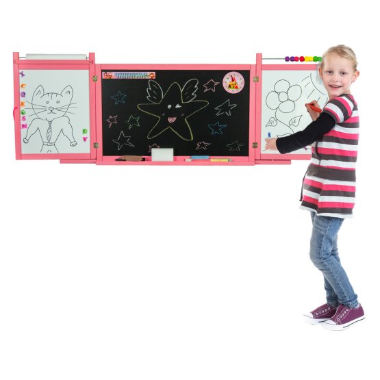 Tablica magnetyczna / kredowa dziecięca na ścianę - różowa