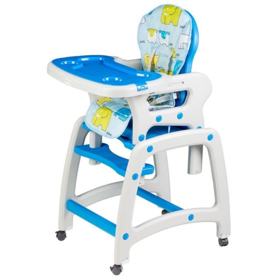 Dziecięce krzesełko do karmienia 3w1 - niebieskie