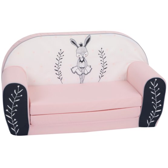 Sofa dziecięca Bunny Ballerina - biało-różowa