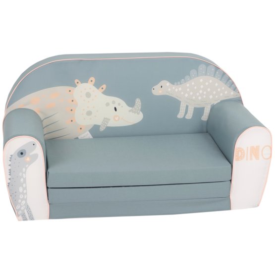 Sofa dla dzieci Dino - szaro niebieska