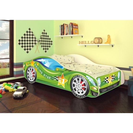 BAZAR Ourbaby dziecięca łóżko Matchbox zielone + materac darmowe