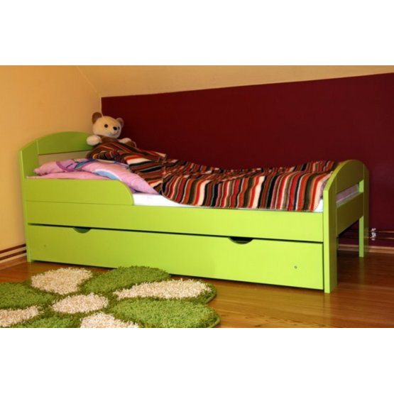BAZAR Dziecięca łóżko z magazynowanie miejscem Timi - zielony - wymiar do materac 180x80cm