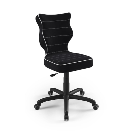 Ergonomiczne krzesło biurowe dostosowane do wzrostu 146-176,5 cm - czarne