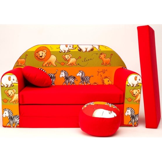 Sofa dla dzieci Jungle czerwona 4