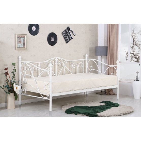 Dziecięca metalowa łóżko Sumatra 200x90 cm - biała