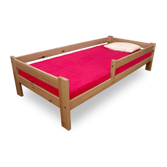 Dziecięca łóżko z bariera Paul 200x90 cm - buk