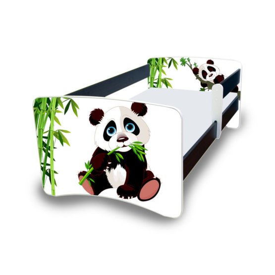 Łóżko dla dziecka z barierką Nico - panda