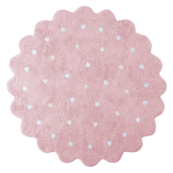 Okrągły dywan Little Biscuit - różowy