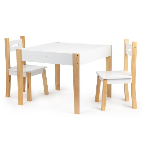 Drewniany stół dziecięcy z krzesłami Natural