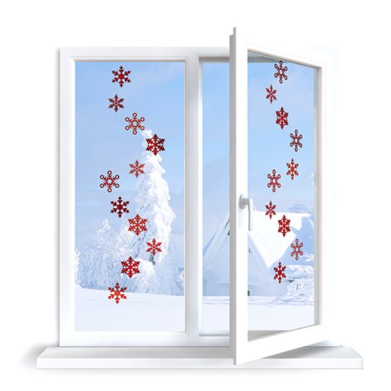 Naklejki na okno - wzór 10 płatki śniegu