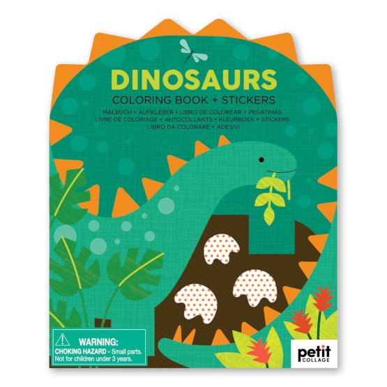 Petit Collage Kolorowanka z naklejkami z dinozaurami