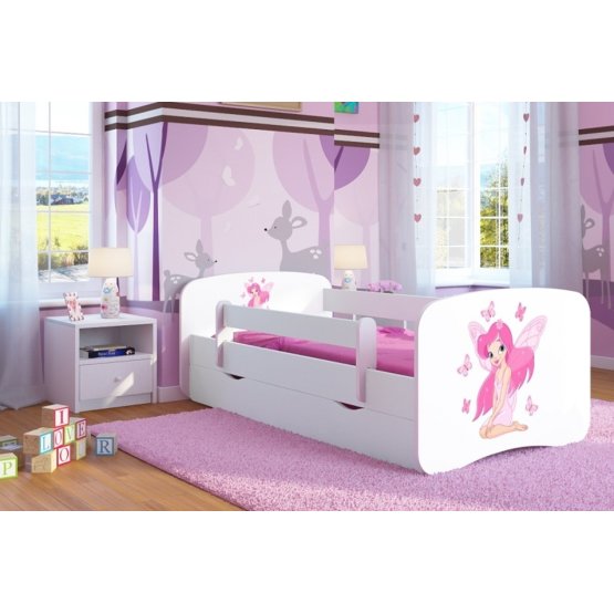 Łóżko dla dziecka z barierką Ourbaby - Wróżka Leonka - białe