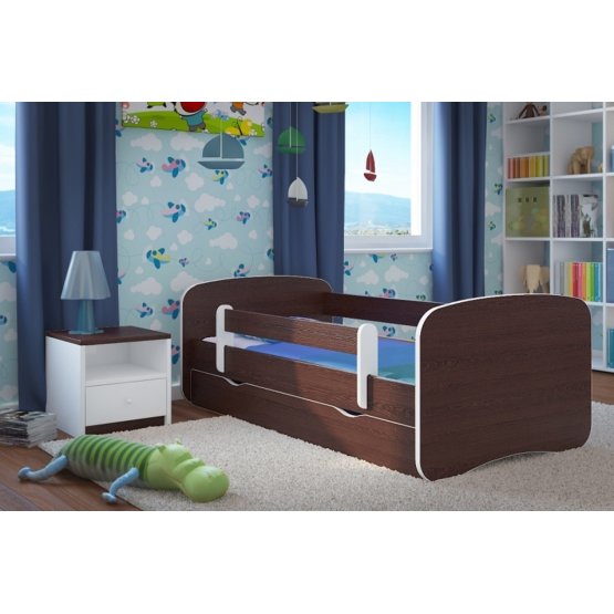 Łóżko dla dziecka z barierką Ourbaby - wenge