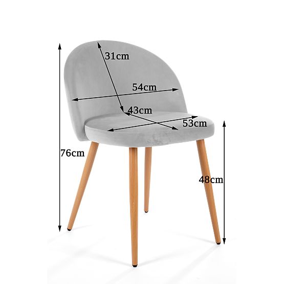 4 x Krzesło tapicerowane welurem SJ.075 Granatowe