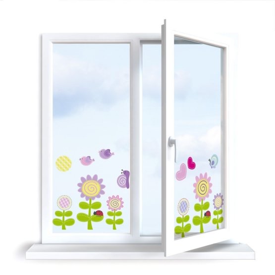 Naklejki na okno - Happy Daisies - 0,3 m2