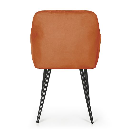 4x Tapicerowane krzesło z kwadratowym przeszyciem Miedziane LUXANO Czarne nogi