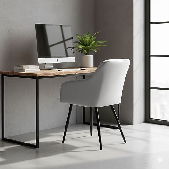 4x Tapicerowane krzesło z kwadratowym przeszyciem Szare LUXANO Czarne nogi