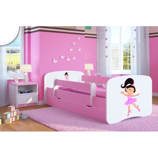 Łóżko dla dziecka z barierką Ourbaby - Tancerka - różowe