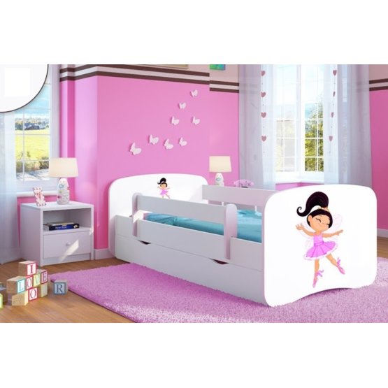 Łóżko dla dziecka z barierką Ourbaby - Tancerka - białe