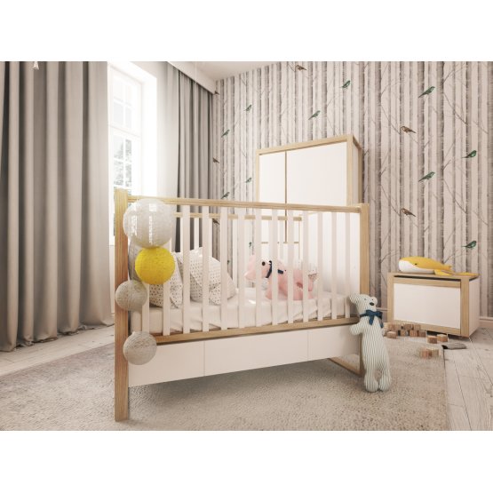 Dziecięca łóżko Elegant Cream z magazynowanie miejscem