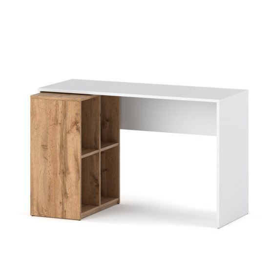 Białe biurko z półką Biały