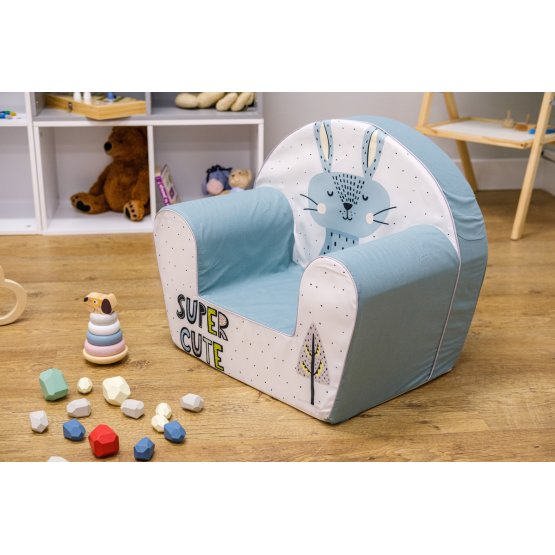Krzesełko dziecięce Zajíc - szaro-niebiesko-białe