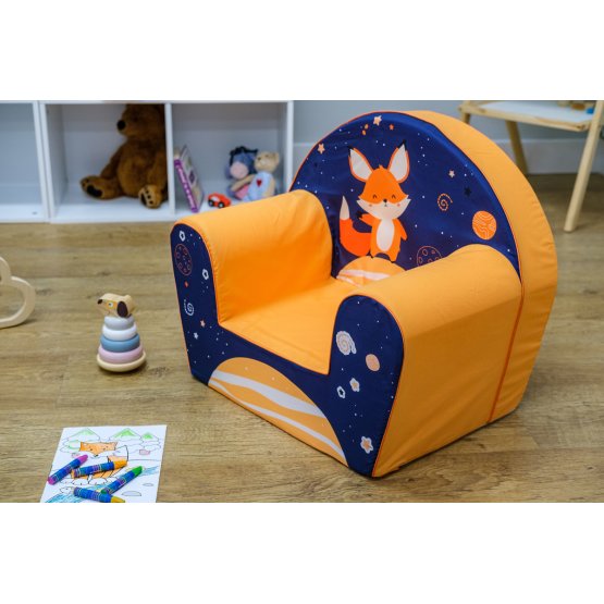 Krzesełko dziecięce Lišák - niebiesko-pomarańczowe