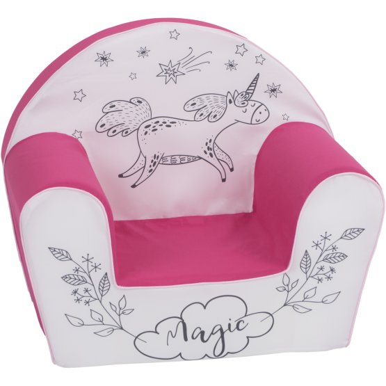Krzesełko dziecięce Unicorn - różowo-białe