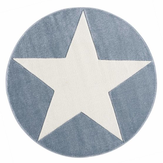 Dziecięcy dywan STAR niebieski / biały