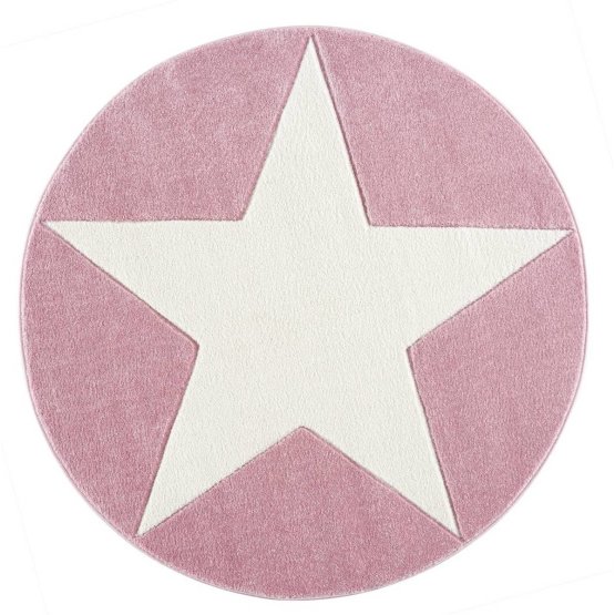 Dziecięcy dywan STAR różowo-biały