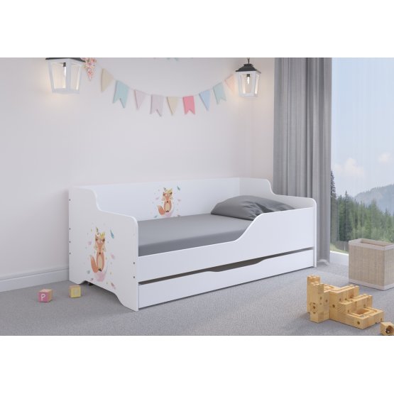 Łóżko dziecięce z oparciem LILU 160 x 80 cm - Lis