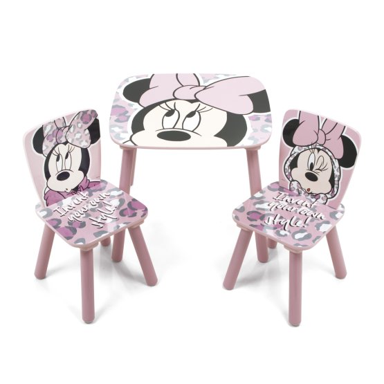 Dziecięcy stół z krzesła Minnie Mouse - różowy