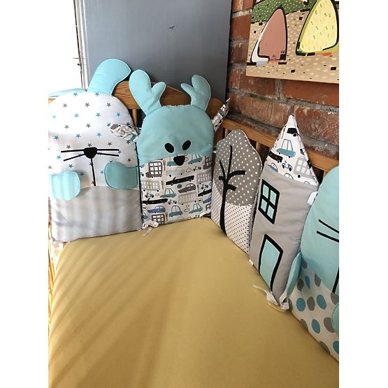 Baby Dream - Modularna kominka do łóżeczka - szaro-niebieska