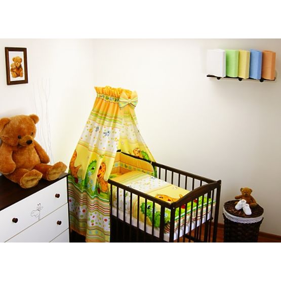 baldachim bawełna z łuk Dino pasek żółty