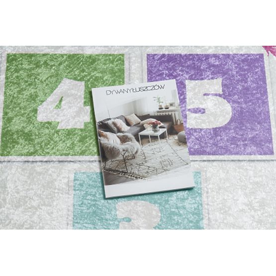 BAMBINO 1075 dywanik do mycia skok, liczby dla dzieci antypoślizgowy - zielony