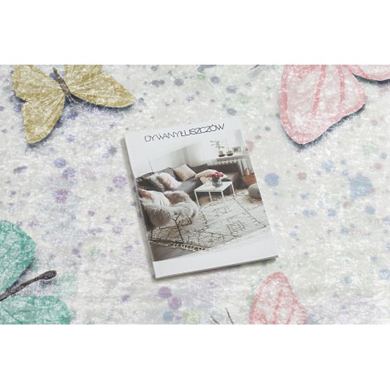 BAMBINO 1610 dywanik myjący Motyle dla dzieci antypoślizgowy - kremowy