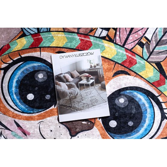 BAMBINO 1960 dywanik myjący Tygr, Indianin dla dzieci antypoślizgowy - biały