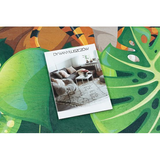 BAMBINO 2651 dywanik myjący Zwierzęta, dżungla dla dzieci antypoślizgowy - zielony / brązowy