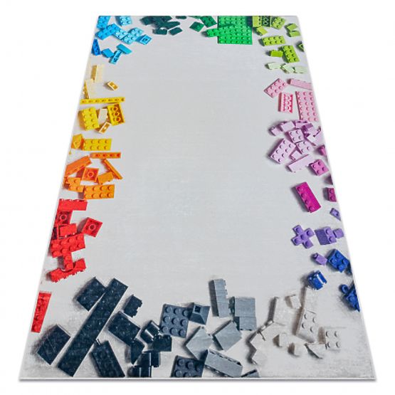 BAMBINO 38480 dywanik myjący Klocki dla dzieci antypoślizgowy - szary / żółty