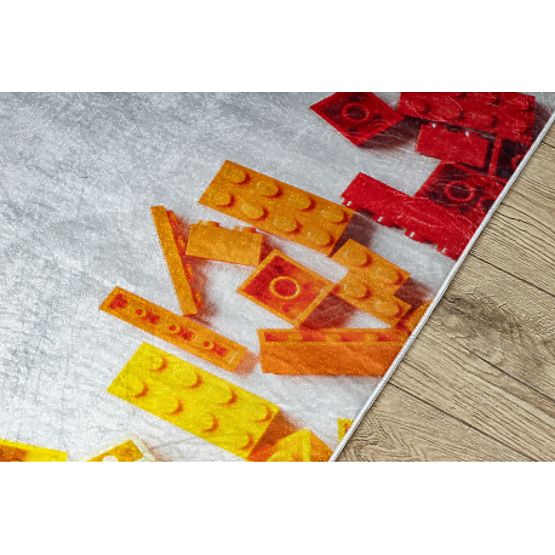 BAMBINO 38480 dywanik myjący Klocki dla dzieci antypoślizgowy - szary / żółty