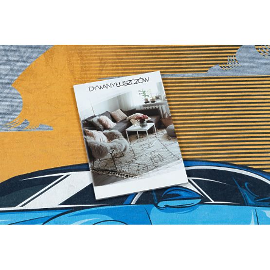 BAMBINO 41730 dywanik myjący Auto, wyścig dla dzieci antypoślizgowy - szary / niebieski