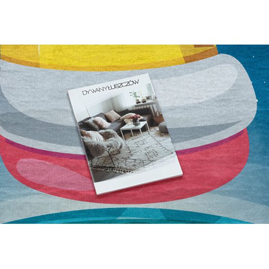 BAMBINO 42810 dywanik myjący Rakieta, planety dla dzieci antypoślizgowy - niebieski / brązowy