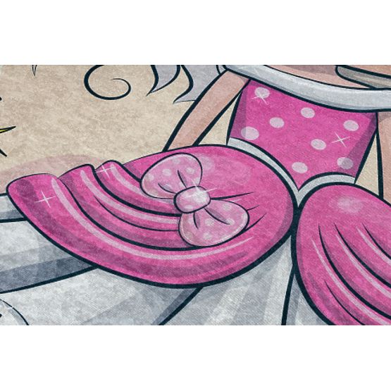 BAMBINO 43020 dywanik kąpielowy Księżniczka, gwiazdy dla dzieci antypoślizgowy - kremowy/różowy