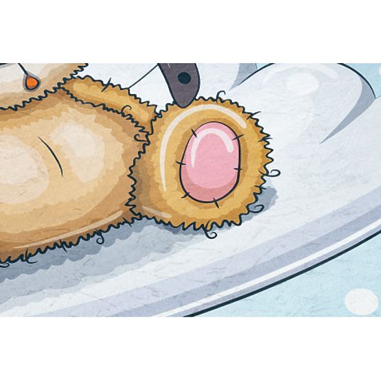 BAMBINO 43030 dywanik do mycia Miś, pilot dla dzieci antypoślizgowy - niebieski / brązowy